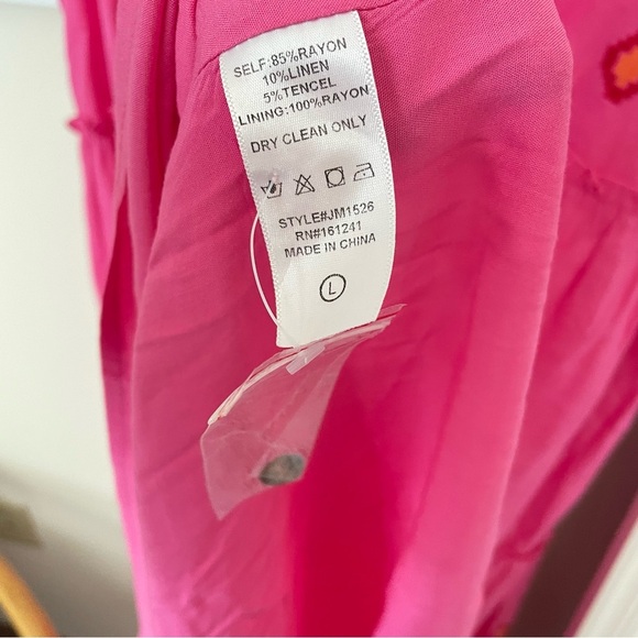 J. Marie The Evelyn Embroidered Midi Dress Pink Size Large - Picture 5 of 6